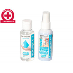 GEL HIDROALCOHOLICO BACTERIGEL G3 SPRAY 60 ML + DESINFECTANTE PARA SUPERFICIESSPRAY 60ML PACK VUELTA