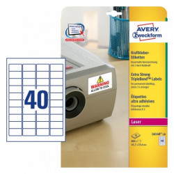 ETIQUETA ADHESIVA AVERY POLIESTER SUPER ADHERENTE BLANCA 45,7X25,4 MM LASER PACK DE 800 UNIDADES