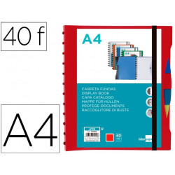 CARPETA LIDERPAPEL A4 CON 40 FUNDAS INTERCAMBIABLES 5 SEP SOBRE Y GOMILLA PORTADA Y LOMO PERSONALIZA