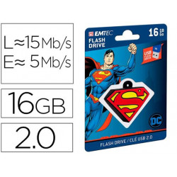 MEMORIA USB EMTEC FLASH 16 GB USB 2.0 COLLECTOR SUPERMAN