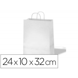 BOLSA KRAFT BASIKA CELULOSA BLANCO 90 GR ASA RETORCIDA TAMAÐO "S" 240X100X320 MM