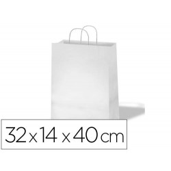 BOLSA KRAFT BASIKA CELULOSA BLANCO 90 GR ASA RETORCIDA TAMAÐO "L" 320X140X400 MM