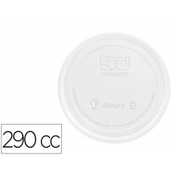 TAPA DE PLASTICO BIODEGRADABLE PARA VASO DE 290 CC PAQUETE DE 100 UNIDADES