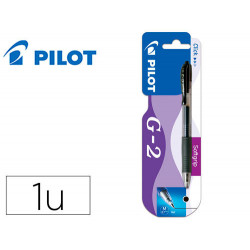 BOLIGRAFO PILOT G-2 NEGRO TINTA GEL RETRACTIL SUJECION DE CAUCHO EN BLISTER