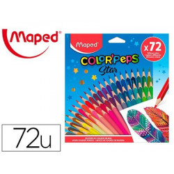 LAPICES DE COLORES MAPED COLOR PEPS STAR CAJA DE 72 COLORES SURTIDOS