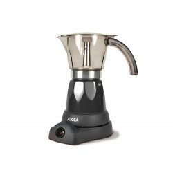 CAFETERA JOCCA ITALIANA ELECTRICA CAPACIDAD 6 TAZAS JARRA TRANSPARENTE SIN CABLES 220-240V COLOR NEG