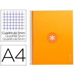 CUADERNO ESPIRAL A4 MICRO ANTARTIK TAPA FORRADA 80H 90 GR CUADRO 5MM 1 BANDA 4 TALADROS MOSTAZA