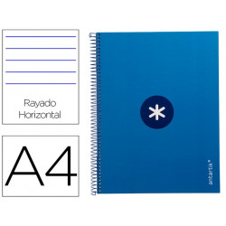 CUADERNO ESPIRAL A4 MICRO ANTARTIK TAPA FORRADA80H 90 GR HORIZONTAL 1 BANDA 4 TALADROS COLOR AZUL OS