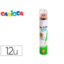 LAPICES DE COLORES CARIOCA TITA MINA 3 MM TUBO CARTON 12 COLORES SURTIDOS + SACAPUNTAS