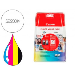 INK-JET CANON PHOTO VALUE PACK PG-540L+CL541XL PIXMA MG2150/3150 + 50 HOJAS PAPEL FOTO GLOSSY 10X15 