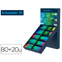 BOLIGRAFO SCHNEIDER SLIDER CAUCHO TRIANGULAR 85% BIOPLASTICO EXP. 80 UNIDADES SURTIDAS + 20 FLUORESC