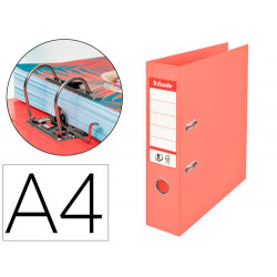 ARCHIVADOR DE PALANCA ESSELTE COLOUR BREEZE CARTON FORRADO PVC DIN A4 LOMO 75 MM COLOR CORAL