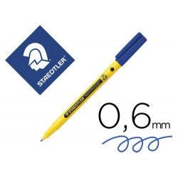 ROTULADOR STAEDTLER NORIS WRITING PEN 307 TINTA BASE DE AGUA PUNTA FINA TRAZO 0,6 MM AZUL