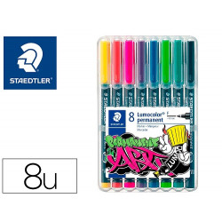 ROTULADOR STAEDTLER LUMOCOLOR RETROPROYECCION PUNTA DE FIBRA 318 ESTUCHE DE 8 UNIDADES COLORES SURTI