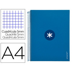 CUADERNO ESPIRAL A4 MICRO ANTARTIK TAPA FORRADA 120H 90 GR CUADRO 5MM 5 BANDAS 4 TALADROS COLOR AZUL