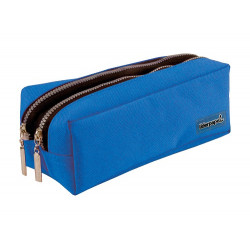 BOLSO ESCOLAR LIDERPAPEL PORTATODO RECTANGULAR 2 BOLSILLOS AZUL 185X55X70 MM