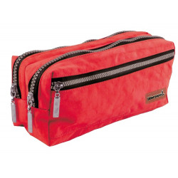 BOLSO ESCOLAR LIDERPAPEL PORTATODO RECTANGULAR 3 BOLSILLOS ROJO 210X80X85 MM