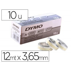 CINTA DYMO ALUMINIO CON ADHESIVO 12MM X 3,65MT PARA ROTULADORA INDUSTRIAL M1011 CAJA DE 100 UNIDADES