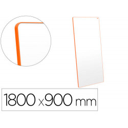 PIZARRA BLANCA NOBO MOVE&MEET EXTRAIBLE Y PORTATIL MARCO NARANJA DOBLE CARA MAGNETICA 1800X900 MM