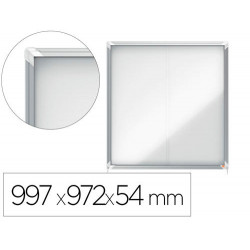 VITRINA DE ANUNCIOS NOBO PREMIUM PLUS MAGNETICA CON PUERTA CORREDERA 12 X DIN A4 997X972X54 MM