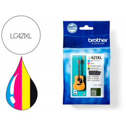 INK-JET BROTHER LC421XLVAL DCP-J1050DW / DCP-J1140DW / MFC-J10 PACK 4 COLORES 500 PAGINAS