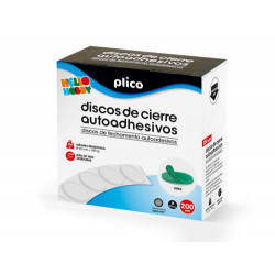 DISCO DE CIERRE PLICO VELCRO AUTOADHESIVO 20 MM DIAMETRO COLOR VERDE CAJA DE 200 UNIDADES