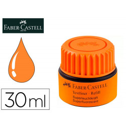 TINTA ROTULADOR FABER CASTELL TEXTLINER FLUORESCENTE 1549 CON SISTEMA CAPILAR COLOR NARANJA BOTE 30 