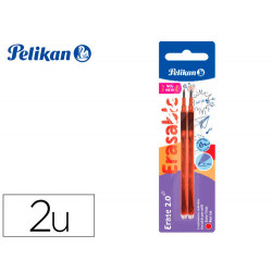 RECAMBIO ROLLER PELIKAN ERASE 2.0 COLOR ROJO BLISTER DE 2 UNIDADES