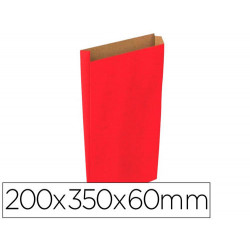 SOBRE PAPEL BASIKA KRAFT ROJO CON FUELLE M 200X350X60 MM PAQUETE DE 25 UNIDADES