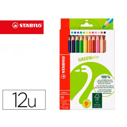 LAPICES DE COLORES STABILO GREEN COLORS CON CERTIFICADO FSC ESTUCHE CARTON DE 12 UNIDADES COLORES SU