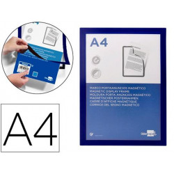 MARCO PORTA ANUNCIOS LIDERPAPEL MAGNETICO DIN A4 DORSO ADHESIVO REMOVIBLE COLOR AZUL