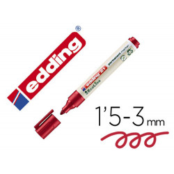 ROTULADOR EDDING 21 MARCADOR PERMANENTE ECOLINE 90% RECICLADO COLOR ROJO PUNTA REDONDA 1,5-3 MM RECA