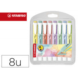 ROTULADOR STABILO FLUORESCENTE FINO SWING COOL PASTEL ESTUCHE DE 8 UNIDADES COLORES SURTIDOS