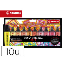 ROTULADOR STABILO BOSS FLUORESCENTE 70 ARTY LINE COLORES CALIDOS ESTUCHE CARTON DE 10 UNIDADES COLOR