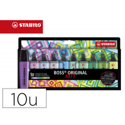 ROTULADOR STABILO BOSS FLUORESCENTE 70 ARTY LINE COLORES FRIOS ESTUCHE CARTON DE 10 UNIDADES COLORES