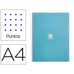 CUADERNO ESPIRAL A4 MICRO ANTARTIK DOTS TAPA FORRADA 80H 90 GR RAYADO PUNTOS 1 BANDA 4 TALADROS CELE