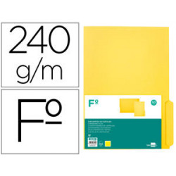 SUBCARPETA CARTULINA LIDERPAPEL FOLIO PESTAÐA INFERIOR 240G/M2 AMARILLO