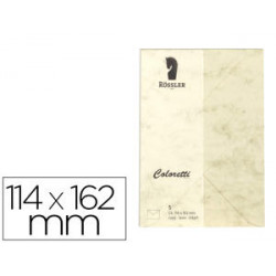 SOBRE ROSSLER COLORETTI C6 MINISTRO COLOR MARMOL CREMA 114X162 MM PACK DE 5 UNIDADES