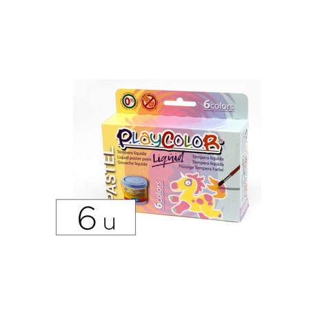 TEMPERA LIQUIDA PLAYCOLOR LIQUID PASTEL 40 ML CAJA DE 6 UNIDADES COLORES SURTIDOS