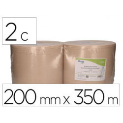 PAPEL SECAMANOS BUNZL GREENSOURCE NATURE 2 CAPAS CELULOSA RECICLADA KRAFT 200 MM X 350 MT PAQUETE DE