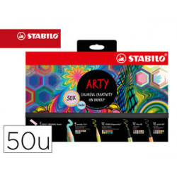 SET STABILO CREATIVO ARTY LINE PASTEL 50 UNIDADES SURTIDAS