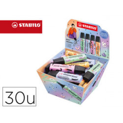 ROTULADOR STABILO BOSS FLUORESCENTE ORIGINAL PASTEL BY JU SCHNEE EXPOSITOR DE 30 UNIDADES COLORES SU