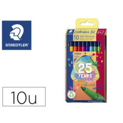 ROTULADOR STAEDTLER TRIPLUS HAPPY ESTUCHE DE 10 UNIDADES COLORES SURTIDOS