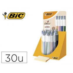 BOLIGRAFO BIC CUATRO COLORES WOOD EXPOSITOR DE 30 UNIDADES COLORES SURTIDOS