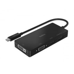 ADAPTADOR BELKIN AVC003BTBK MULTIMEDIA USB-C A HDMI VGA DISPLAYPORT DVI 4KX2K 60 HZ