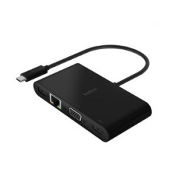 ADAPTADOR BELKIN AVC004BTBK USB-C A USB-A 3.0 ETHERNET VGA Y HDMI (4K) + CARGA 100W COLOR NEGRO