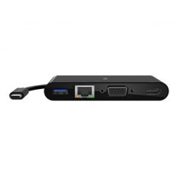 ADAPTADOR BELKIN AVC005BTBK MULTIMEDIA USB-C PUERTOS USB-A 3.0 ETHERNET VGA Y HDMI (4K) COLOR NEGRO