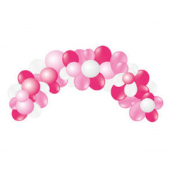 GLOBO 100% LATEX BIODEGRADABLE GUINARLDA ARCO BABY PINK 55 UNIDADES COLORES PASTEL