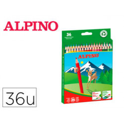 LAPICES DE COLORES ALPINO CAJA 36 UNIDADES COLORES SURTIDOS LARGOS