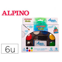 PALETA MAQUILLAJE ALPINO ACUARELABLE PRO 6 COLORES SURTIDOS